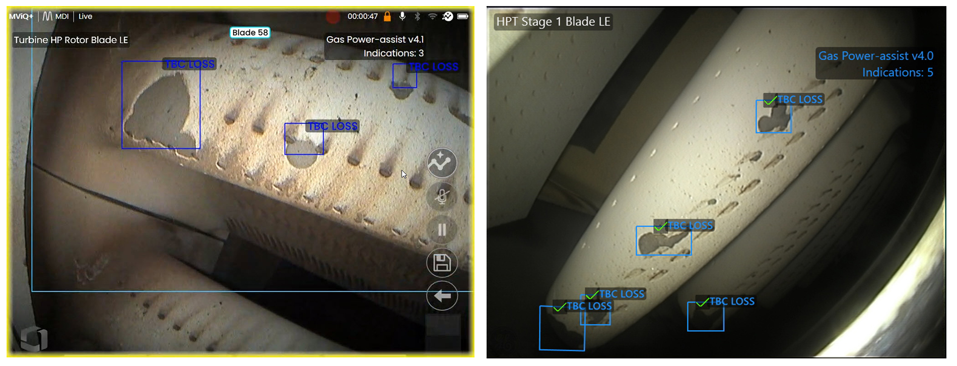 ADR人工智能輔助缺陷識別系統(tǒng)識別缺陷及葉片智能計數功能